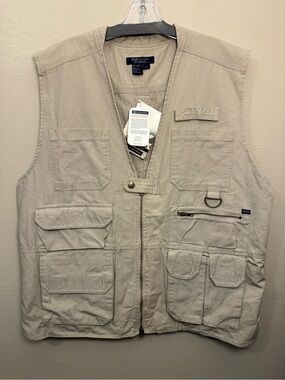 NWT 5.11 Tactical Series Khaki 100% Cotton Canvas Utility Vest Men’s size XL